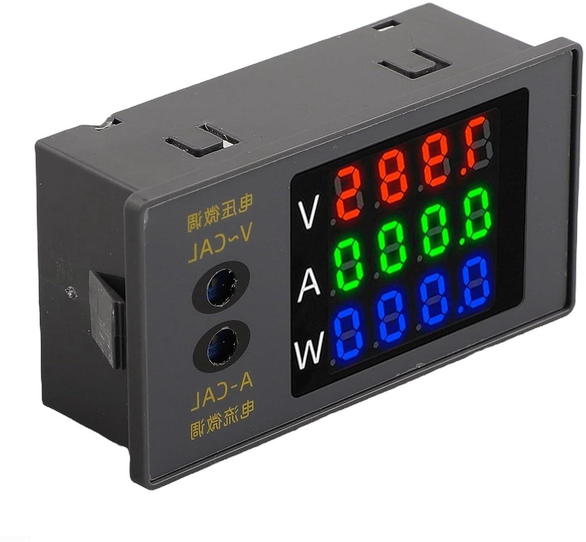 Elektriciteitsmeter - Stroommeter Vermogensmeter - Energie Verbruik Monitoren - DC Spanningsstroom Weergave - 1000 W - Grijs