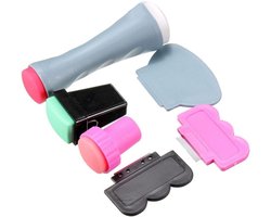 Nagelstempel Set met Schraper en Dubbele Einde Stamper voor Manicure