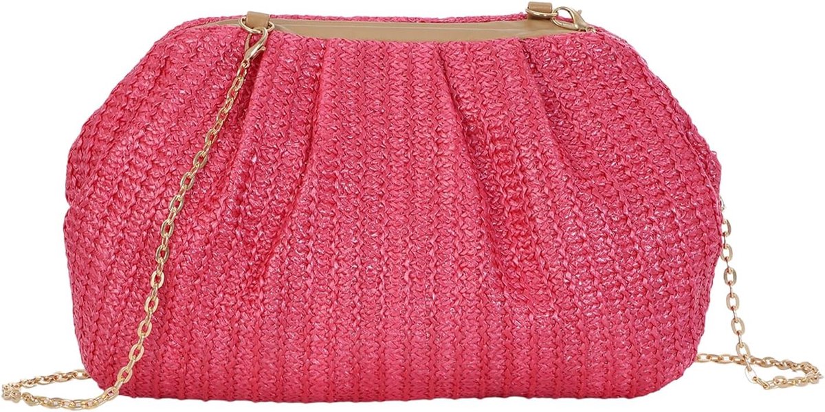 Dames Tas - Schoudertas Clutch - Dagelijks Gebruik - Natuurlijk Materiaal - 30 x 25.9 cm - Natuurlijk
