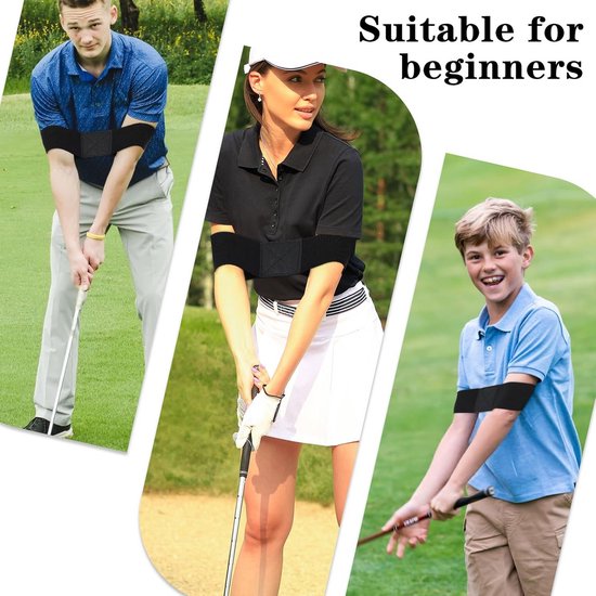 Golf Swing Armband - Elastische Trainingband voor Armbeweging en Lichaamssynchronisatie - Verstelbare Correctieband voor Gecontroleerde Slagen - 2 stuks Zwart van GOLF — afbeelding 4