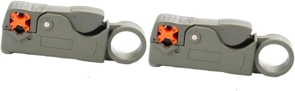 Netwerkstriptang Set - Kabelstripper Gereedschap - Draad Strippen Knippen - Veerbelast Ontwerp - 2 Stuks 9.8cm - Grijs