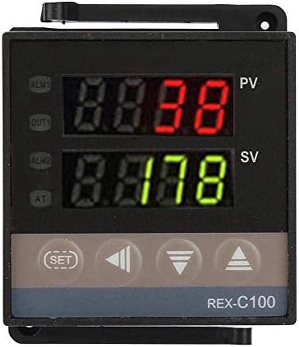 FTVOGUE REX-C100 Thermostat Digital LED PID Temperature Controller 100-240V (Rex-C100Fk07-V * on) + Semiconductor Relay (BRM-40DA) + 1m M6 Coarse K Thermal Element