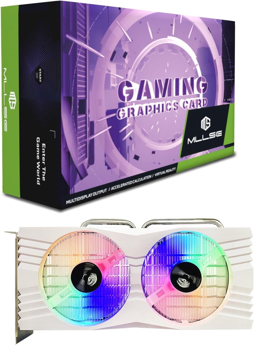 Krachtige 8GB Gaming Videokaart met RGB Verlichting en Dual Fan Koeling