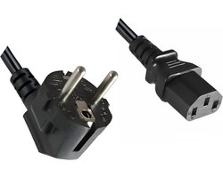 DINIC Power cable, power cord with 1.5 mm², CEE 7/7 grounded plug to C13, VDE (5 m, black)