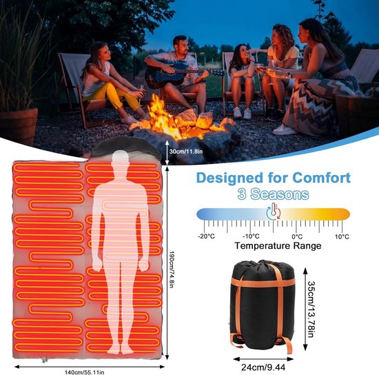 Outdoor Camping Sleeping Bag, Sleeping Bag for Adults and Children, Waterproof Sleeping Bags Damping and Hiking, Ultralight Sleeping Bag, Compact Sleeping Bag van OutDoor — afbeelding 3