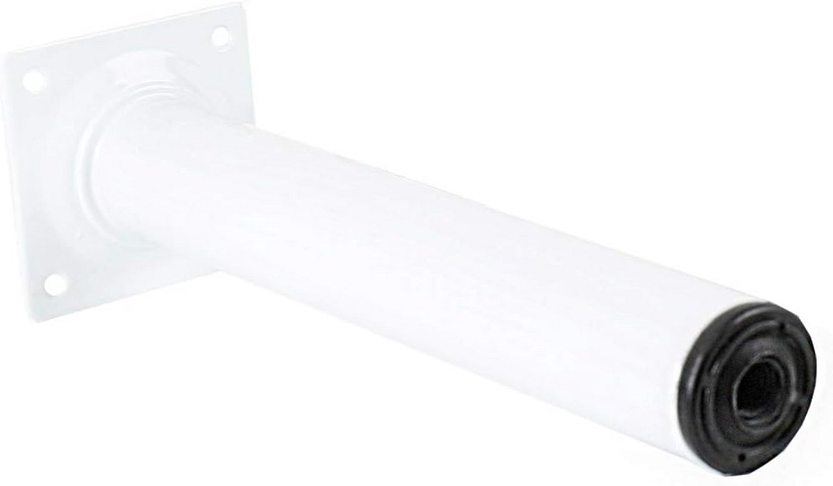 Set van 4 Ronde Stalen Meubelpoten Wit - 30x300mm - Stevige Vervangingspoten voor Tafels en Banken