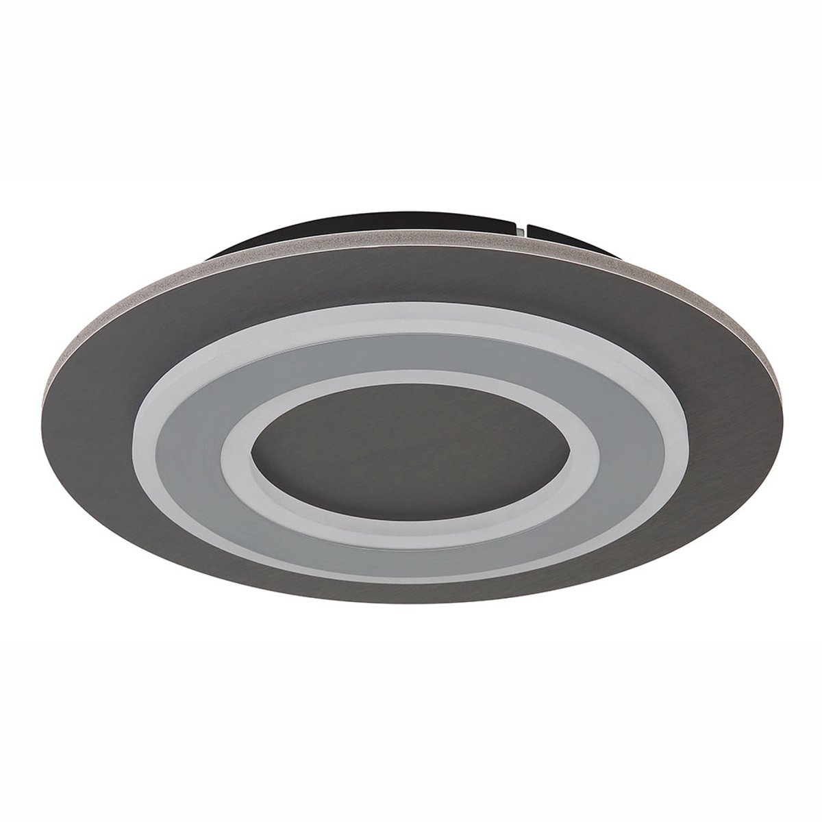 Plafondlamp Woonkamerlamp Slaapkamerlamp Eetkamerlamp, metaal acryl antraciet grijs, LED 24W 710Lm 3000K warm wit, D 32 cm