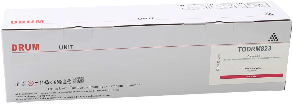 Oki 46438002 - Drum Magenta - 30.000 pagina's - Huismerk Compatible - Geschikt voor OKI C 823 OKI C 823DN OKI C 823N OKI C 833 OKI C 833CT OKI C 833DN OKI C 833N OKI C 833NW OKI C 843 OKI C 843DN