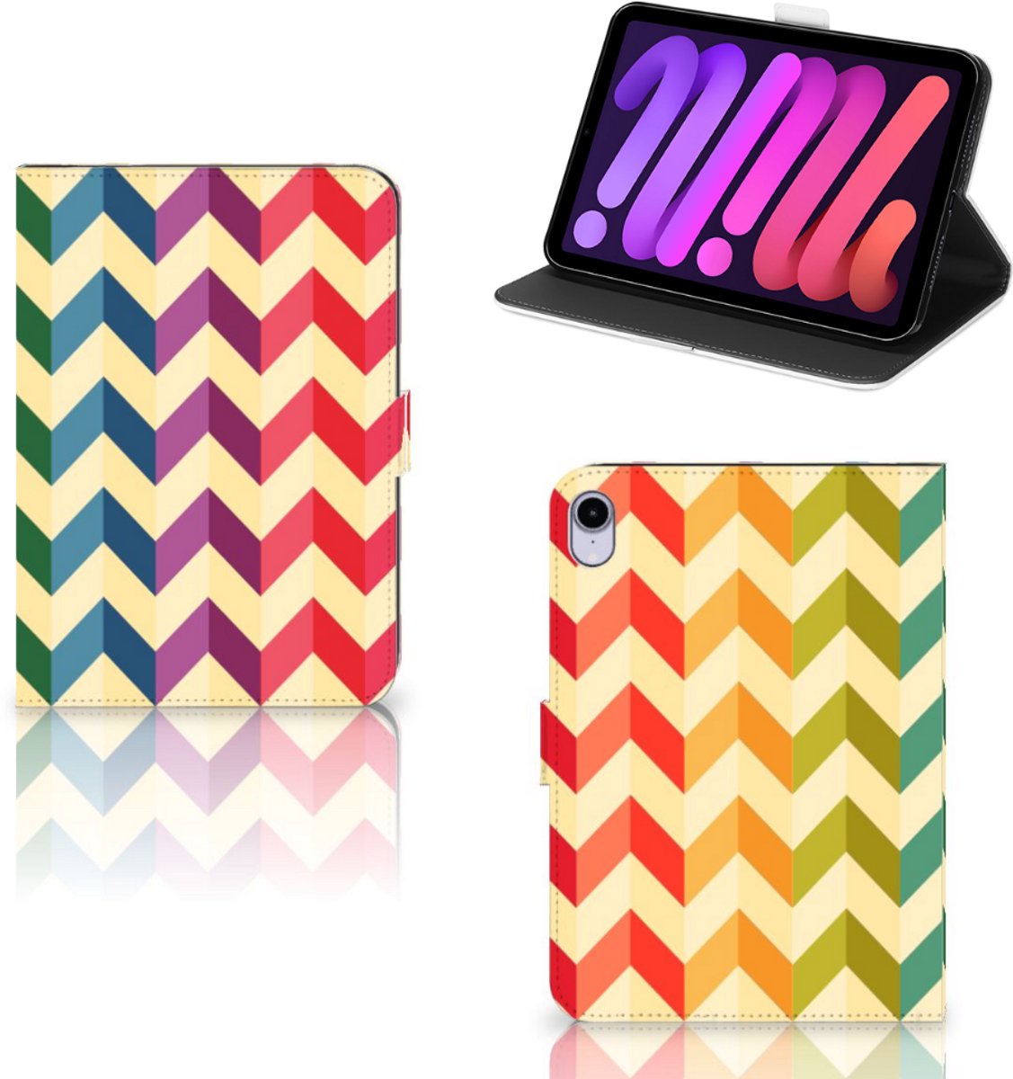 iPad Mini 6 (2021) Tablet Hoes Zigzag Multi Color