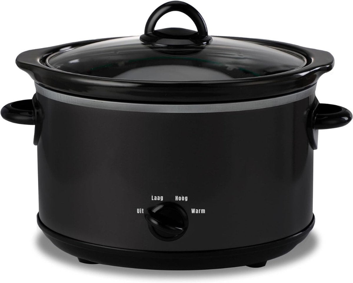 REN® Slowcooker met timer - Slowcooker - Crockpot - Zwart - 31cm x 21cm x 20cm