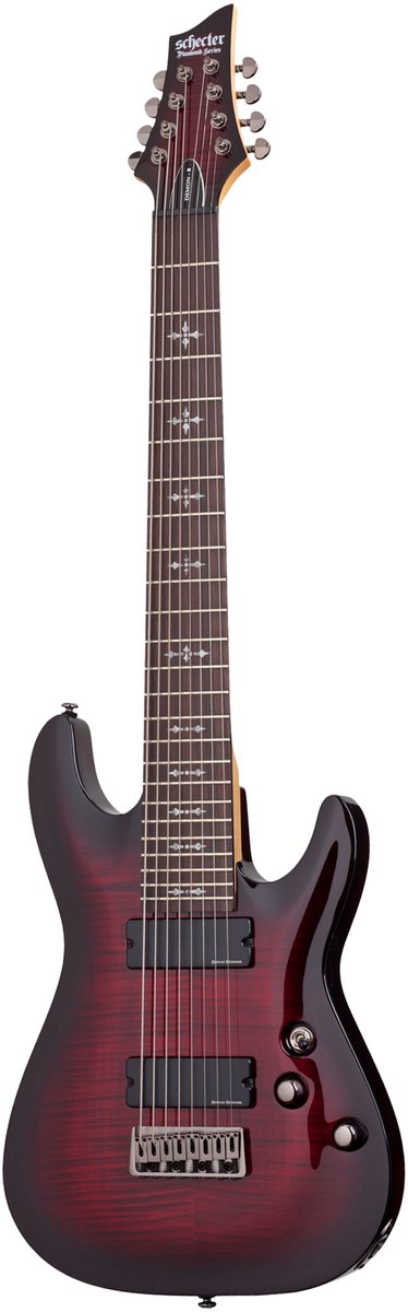 Schecter Demon-8 Crimson Red Burst - Elektrische gitaar