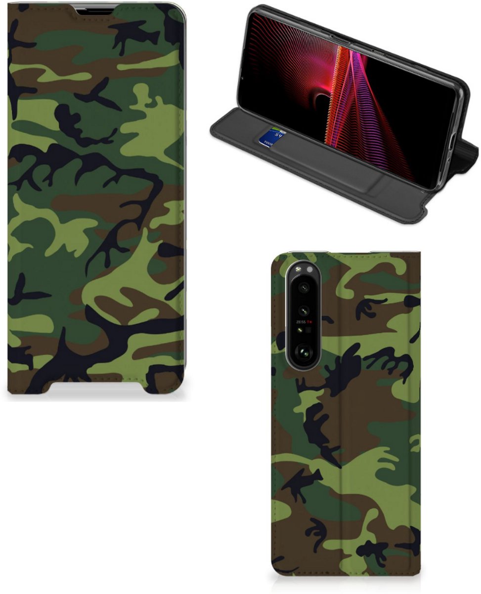 Sony Xperia 1 III Hoesje met Magneet Army Dark