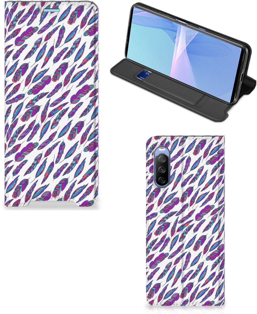 Sony Xperia 10 III Hoesje met Magneet Feathers Color