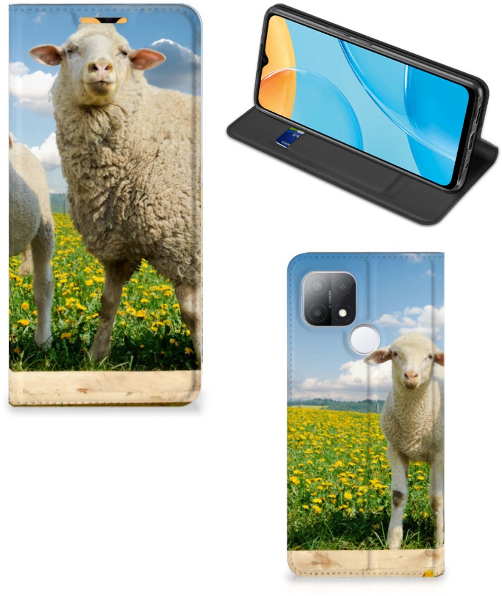 OPPO A15 Hoesje maken Schaap en Lammetje