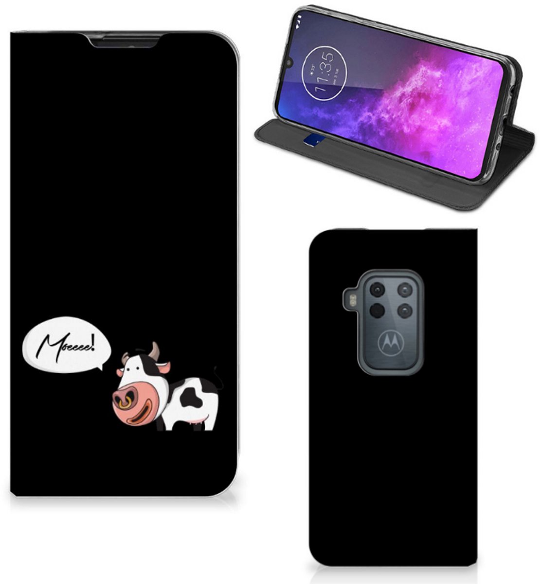 Motorola One Zoom Magnet Case Cow