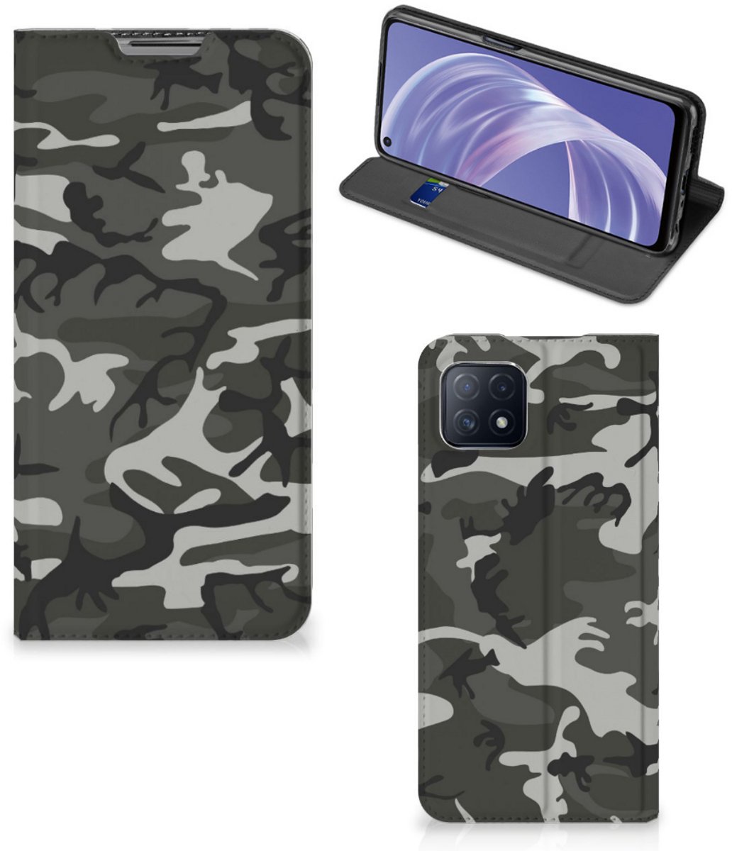 OPPO A73 5G Hoesje met Magneet Army Light