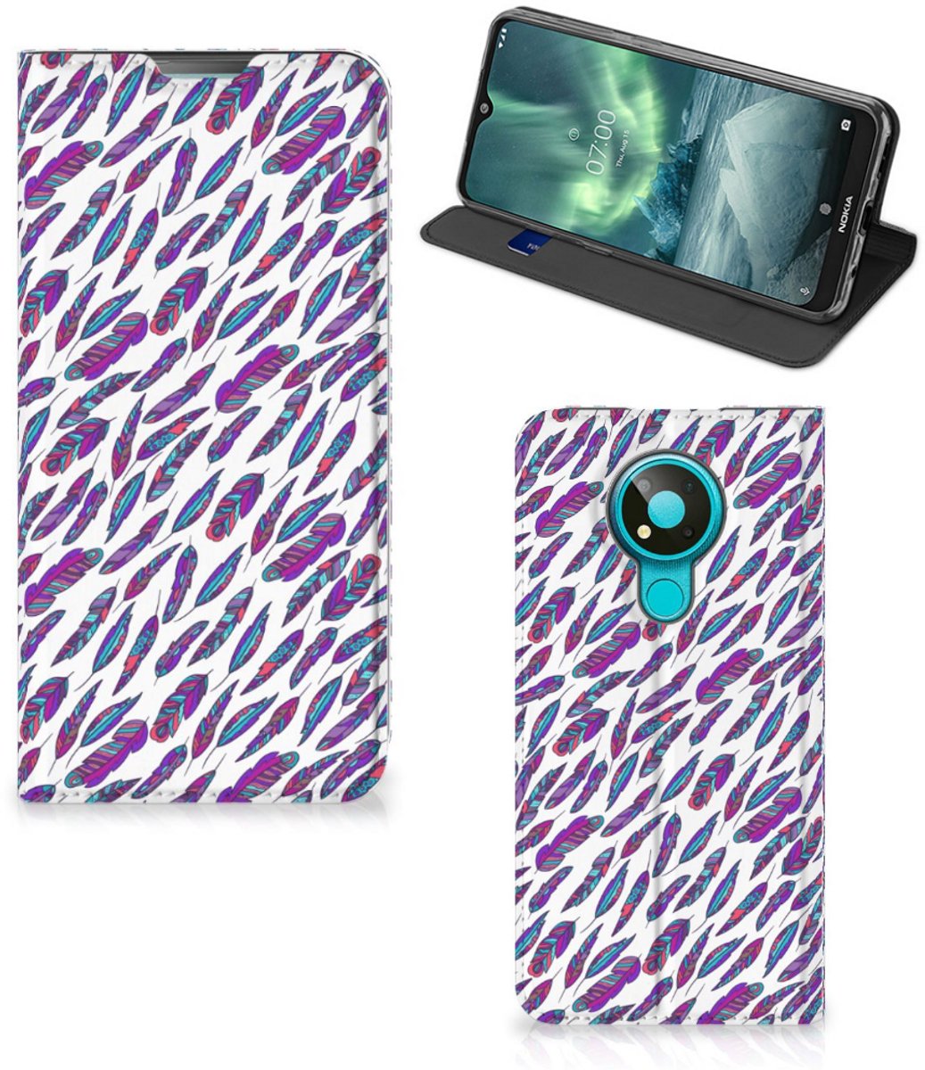 Nokia 3.4 Hoesje met Magneet Feathers Color