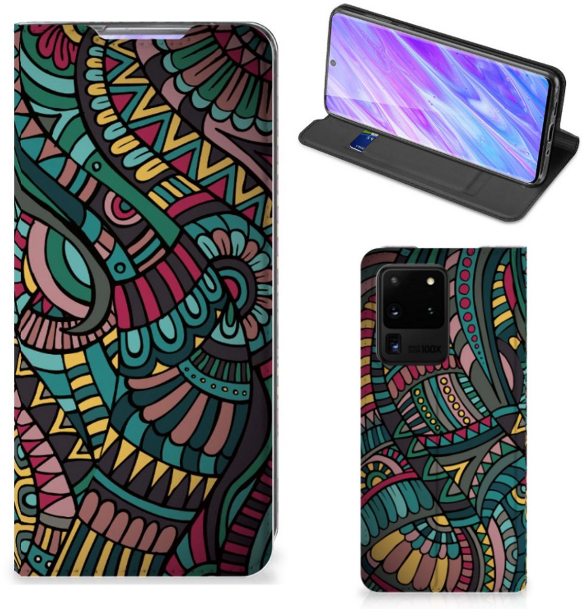 Samsung Galaxy S20 Ultra Hoesje met Magneet Aztec