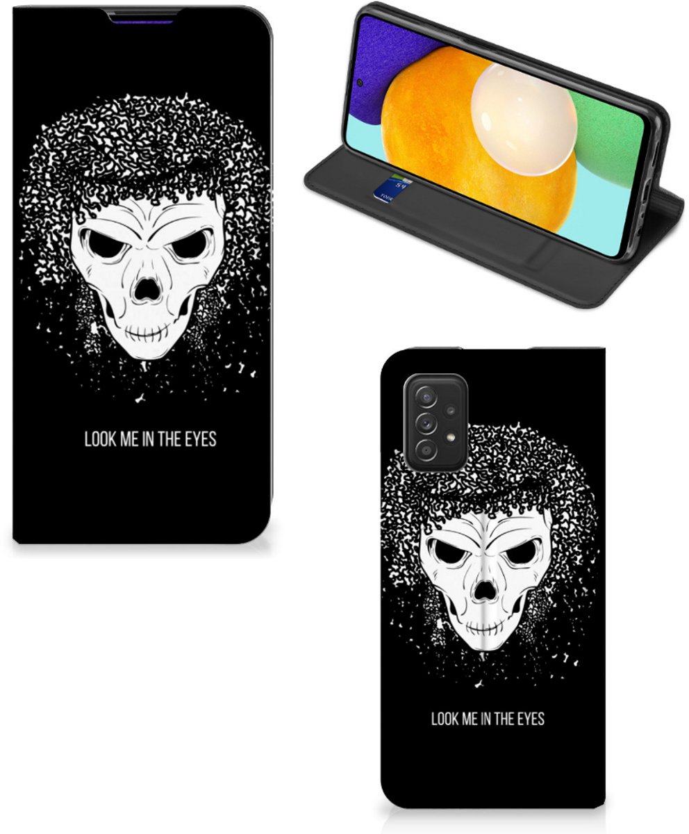 Mobiel BookCase Samsung Galaxy A03s Skull Hair
