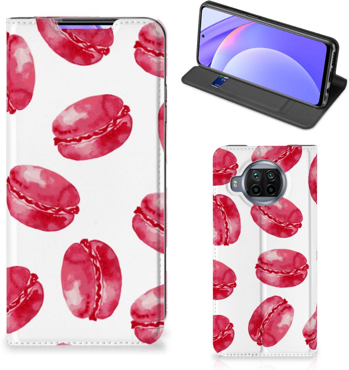 Book Case voor Xiaomi Mi 10T Lite Flip Style Cover Pink Macarons