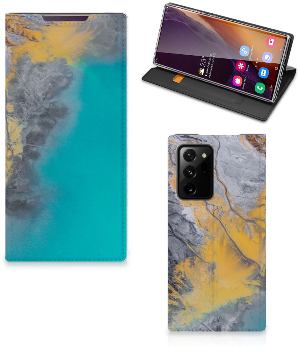 Samsung Galaxy Note 20 Ultra Standcase Marble Blue Gold
