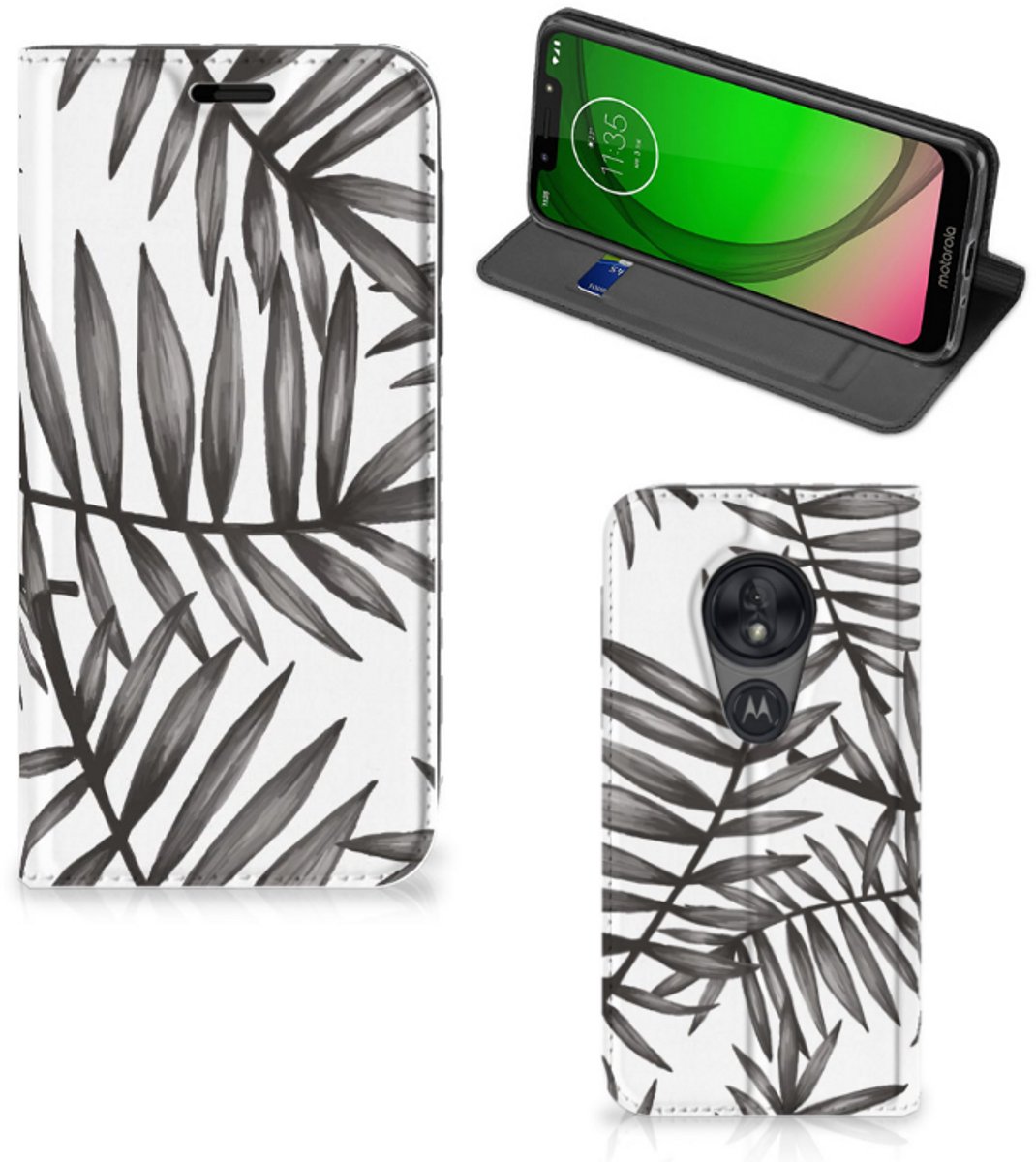 Motorola Moto G7 Play Smart Cover Leaves Grey