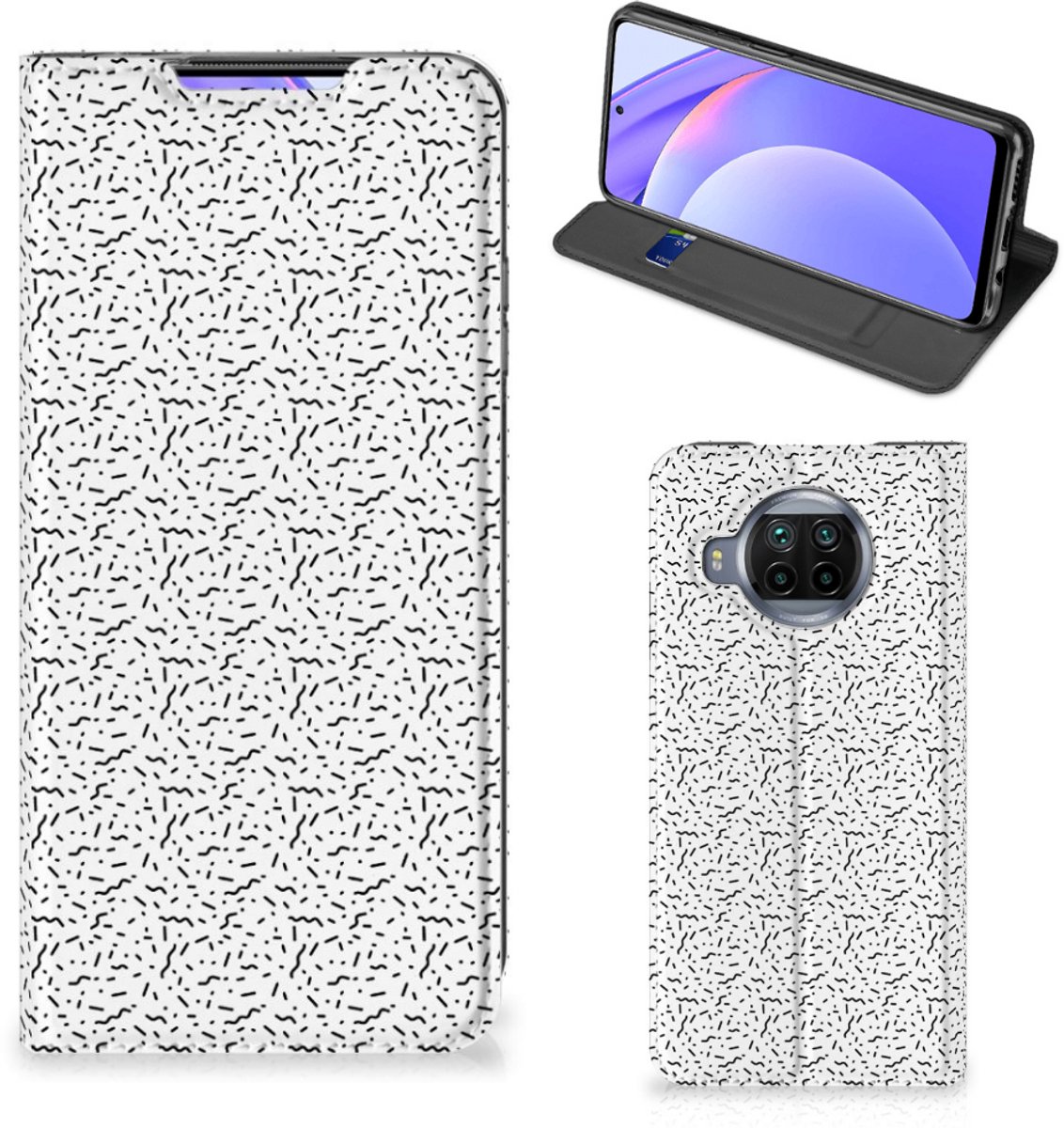 Xiaomi Mi 10T Lite Hoesje met Magneet Stripes Dots