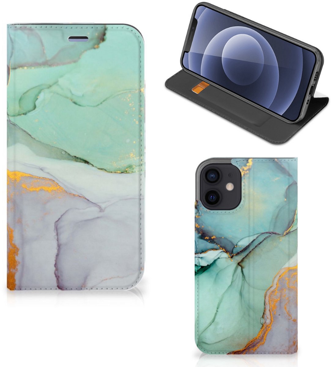 Standcase Hoesje voor Bookcase voor iPhone 12 Mini Watercolor Mix