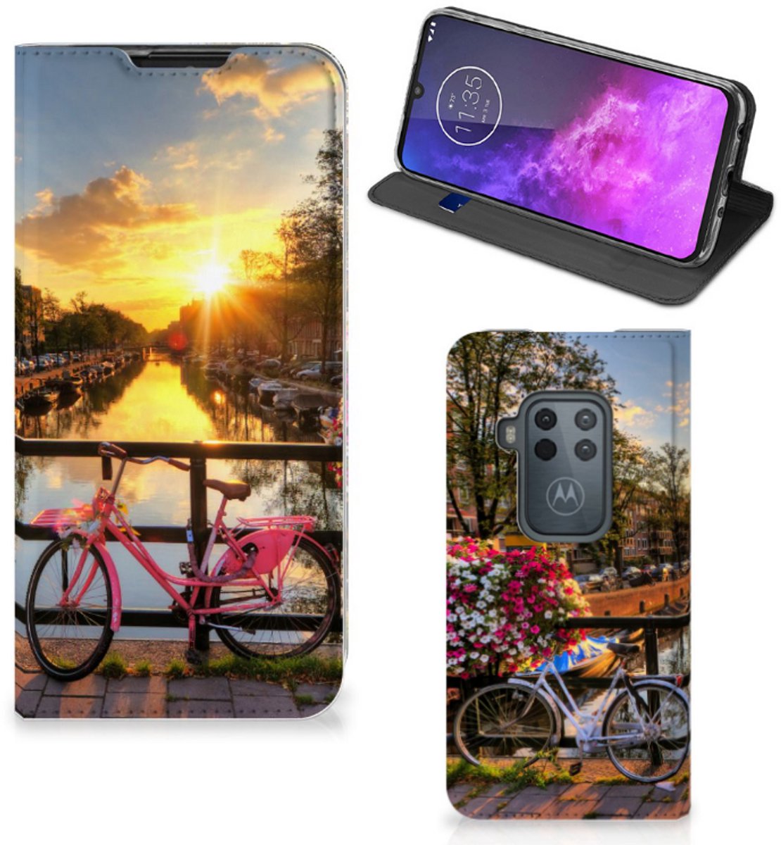 Motorola One Zoom Book Cover Amsterdamse Grachten