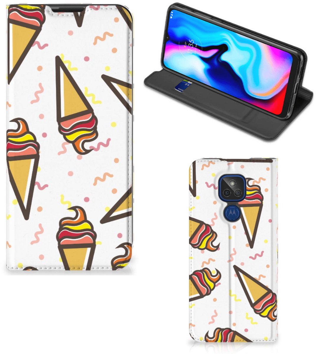 Motorola Moto G9 Play Flip Style Cover Icecream