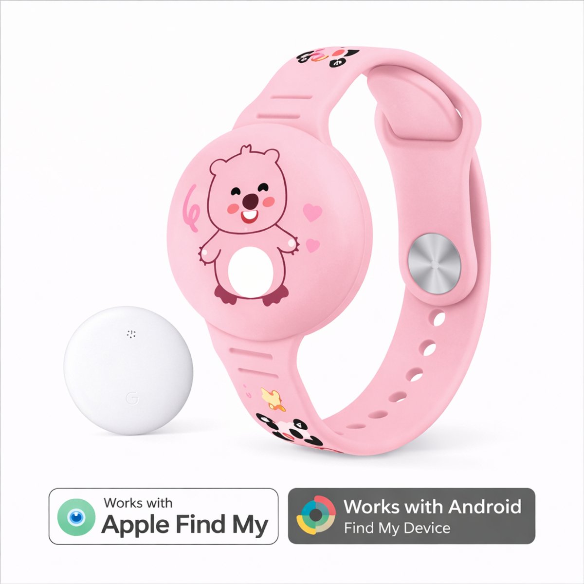 Kinderhorloge - gps armband – werkt met Apple Find My - Kinderhorloge met gps - Bluetooth Tracker – Kinderhorloge jongen - Kinderhorloge meisje - Waterdicht – Inclusief tracker - Met geluidssignaal