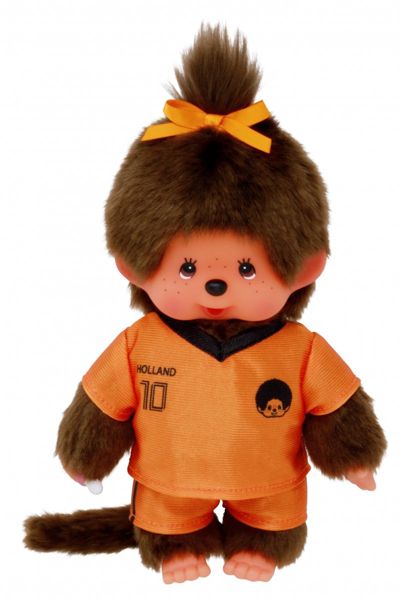 Monchhichi pop meisje voetbal holland - 20 cm