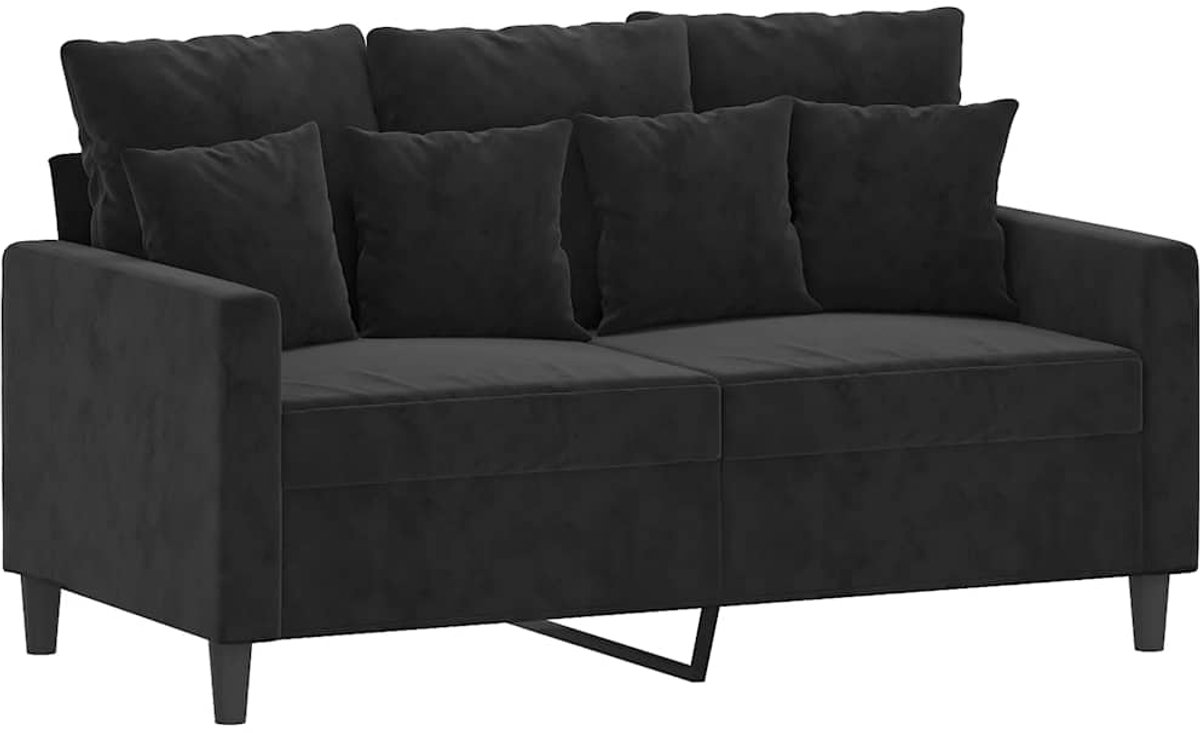 vidaXL Tweezitsbank - 120 - cm - fluweel - zwart