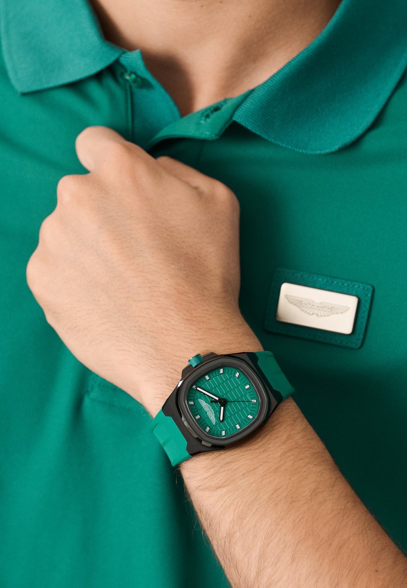 Aston Martin Gpq Quartz Analoog Horloge Groen Kast Gemaakt Van 100% Roestvrij Staal En Een Armband Van 100% Siliconen 40 MTIG1F5013E, MTIG1F5033E