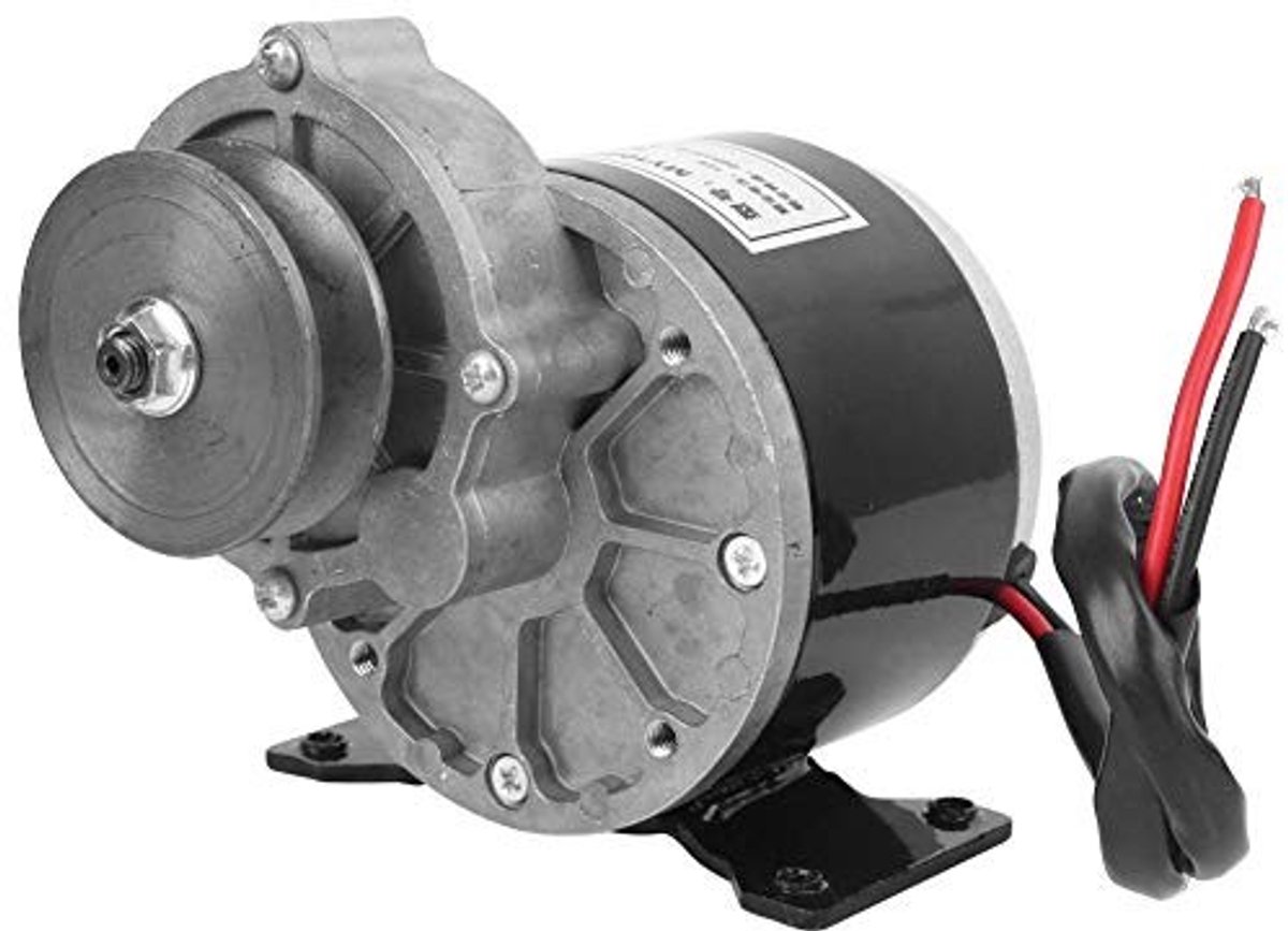 Vlemico - Elektromotor - 12 V 250 W - Hoog rendement - Riemkatrol - Lage temperatuurstijging - Geschikt voor elektrische fiets - Accessoire