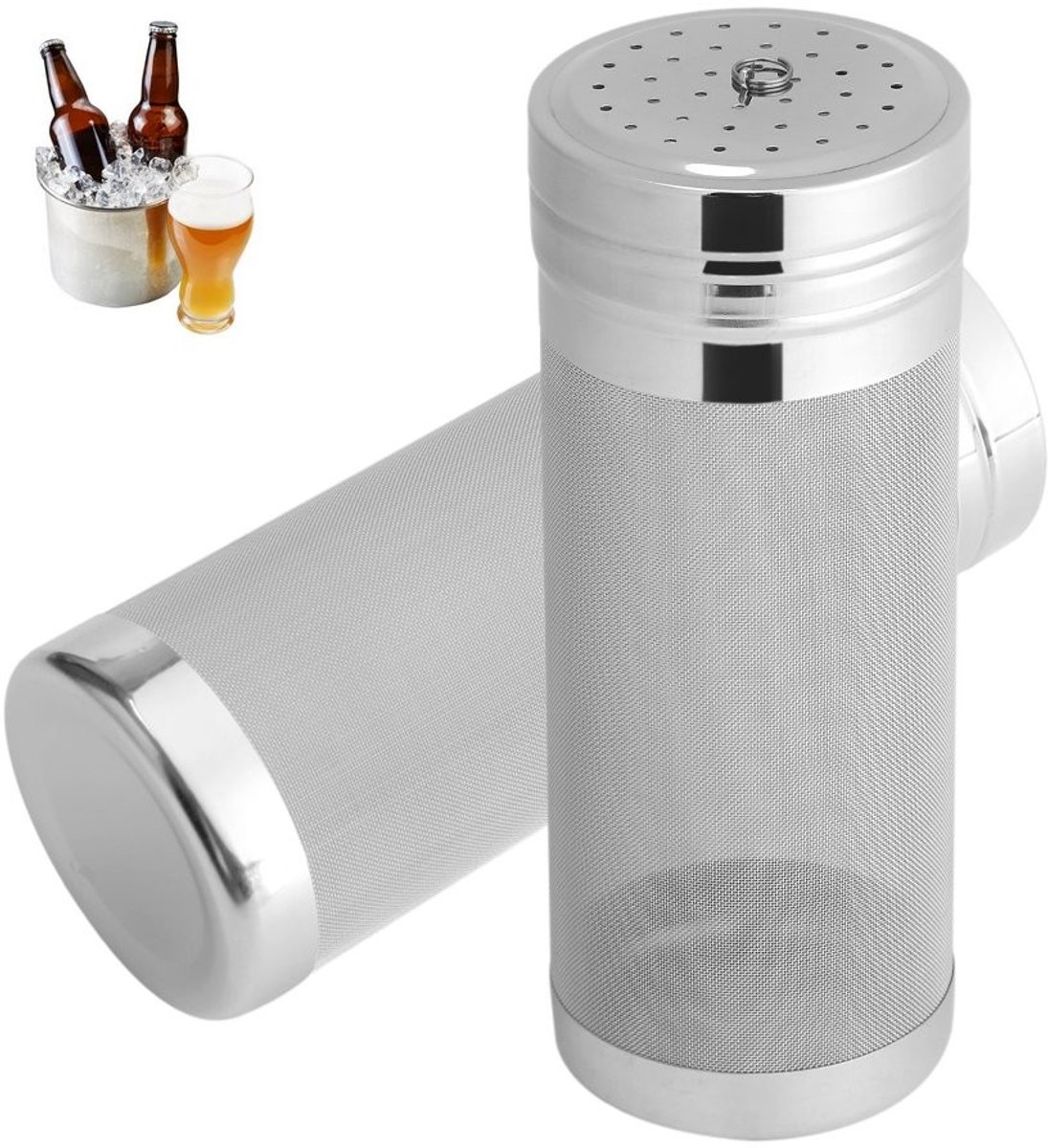 Smoakez - Bierdroogvultrechterfilter - Roestvrijstalen bierfilter - Duurzaam ontwerp - 300 Micron - Geschikt voor koffie en wijn - Ideaal voor thui...