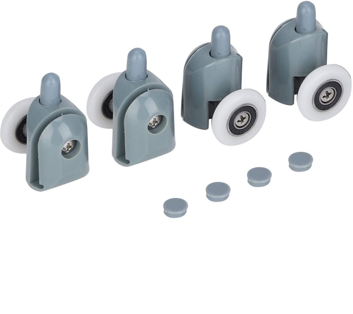 Jhubersproducts - Douchedeurrollen - Roestvrije glazen deurwieltjes - Voor thuisbadkamer - Single wheel - Ideaal voor schuifdeuren - Eenvoudige instal