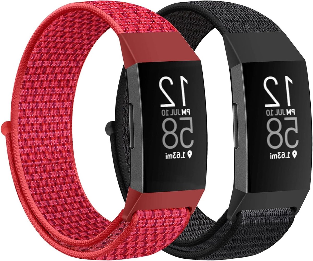Zachte Nylon Sportband voor Fitbit Charge 4/Charge 3/SE, Ademend en Comfortabel, Geschikt voor Dames en Heren