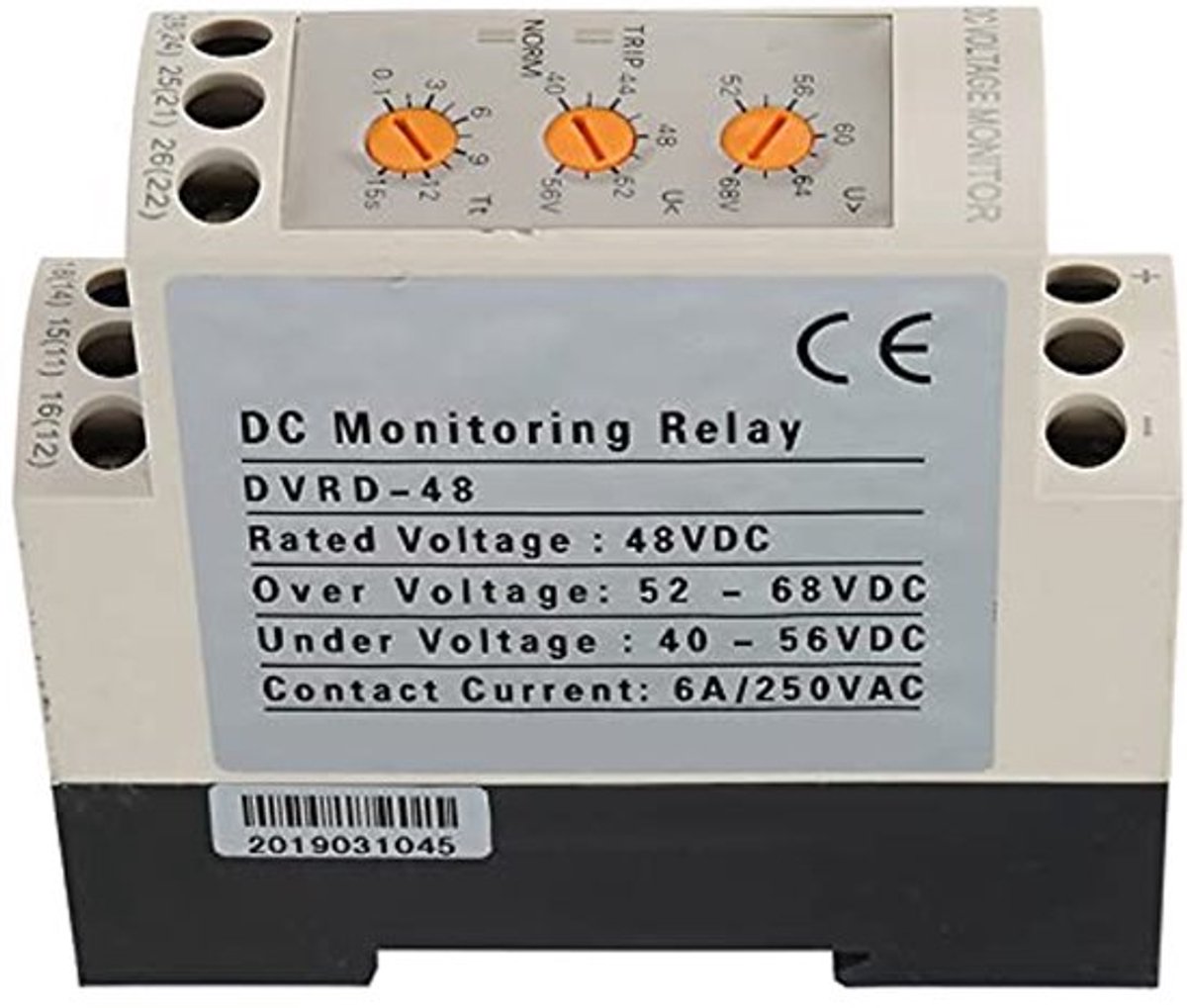 DVRD Beschermingsrelais voor Over- en Onder spanning Monitoring Relais (DC48V)