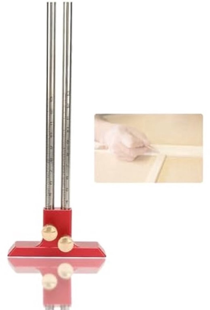 Stainless Steel Dubbel Hoofd Krab Meter - Precisie Markering Tool voor Houtbewerkers
