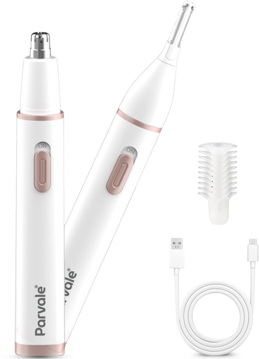 Parvale® Neustrimmer Vrouwen en Mannen 2 in 1 - Wenkbrauw trimmer - Neushaartrimmers - Neushaartrimmer Heren - Neushaartrimmers Vrouwen - Oortrimmer - Neustrimmer Oplaadbaar - Neustrimmer Dames