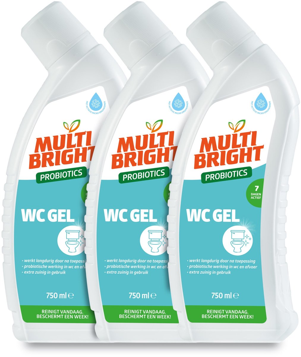 Multibright probiotische WC Triple Pack Reiniger Set 3 - Triple Pack voordeelset - 3 stuks