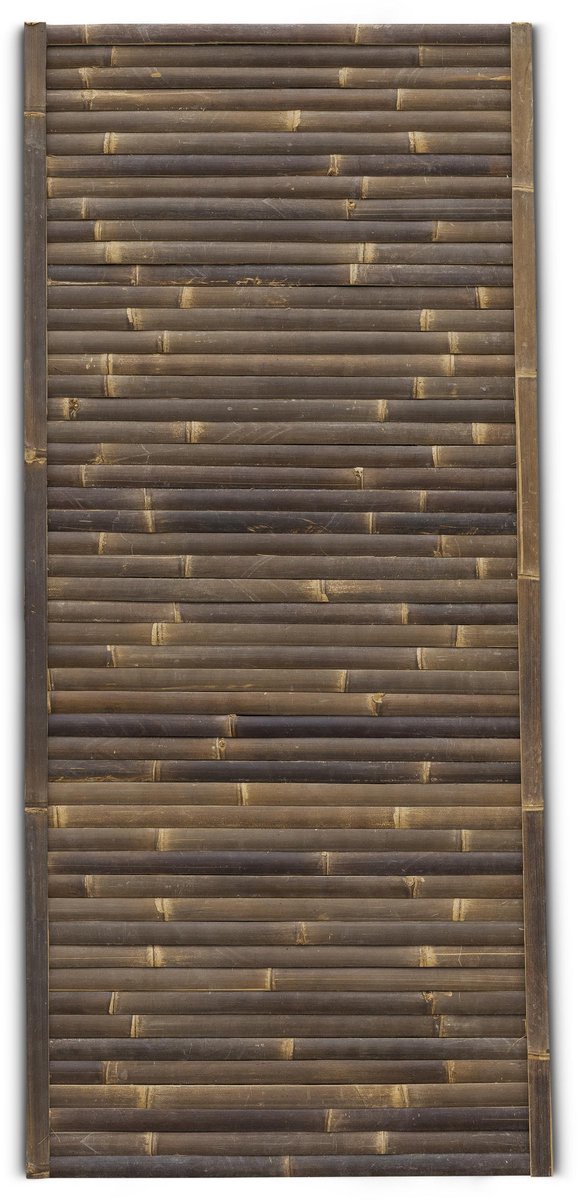 Bamboe schutting Stripe - 90 x 200 cm - Donker - Horizontale latten - Eviro Bamboe