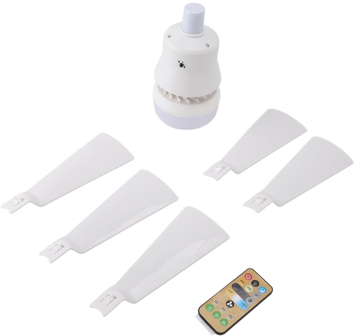 Zeynomax - Dimbare plafondventilator - Ventilator met licht - Afstandsbediening en timer - Wit - Slaapkamer en keuken - Modern design