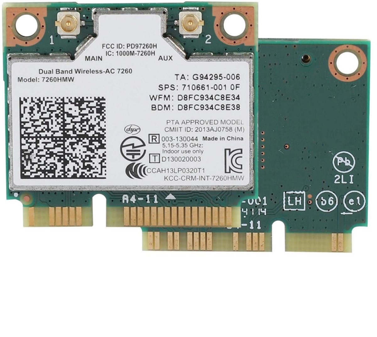 Zeynomax - Network Card - Wireless WIFI Card - Bluetooth 4.0 - Mini PCI E Interface - 867 MB/S - Geschikt voor laptops - 24q3yhm0uk