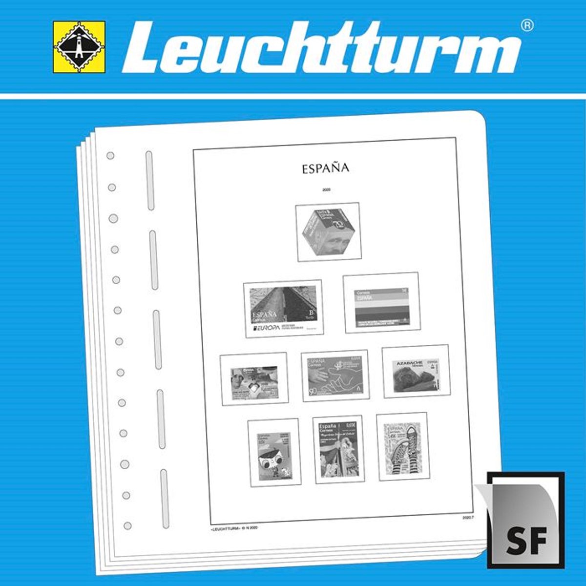 LEUCHTTURM - Albumsupplement - Geïllustreerde albumpagina's van Leuchtturm met postzegelhouders, Spanje 1850-1938