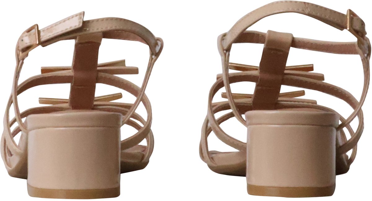 Nelia leren sandalen met hak