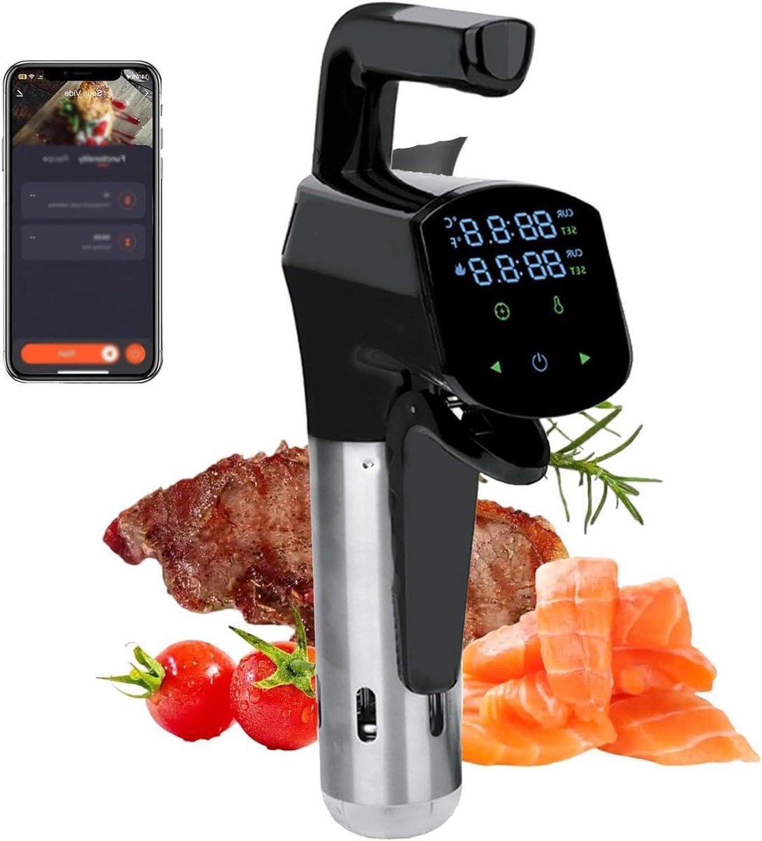 Sous Vide Circulator - Dompel Circulator Waterbad Koker - Precisie Koken - Ultra Stil 1800W - ±0.1°C - Zwart
