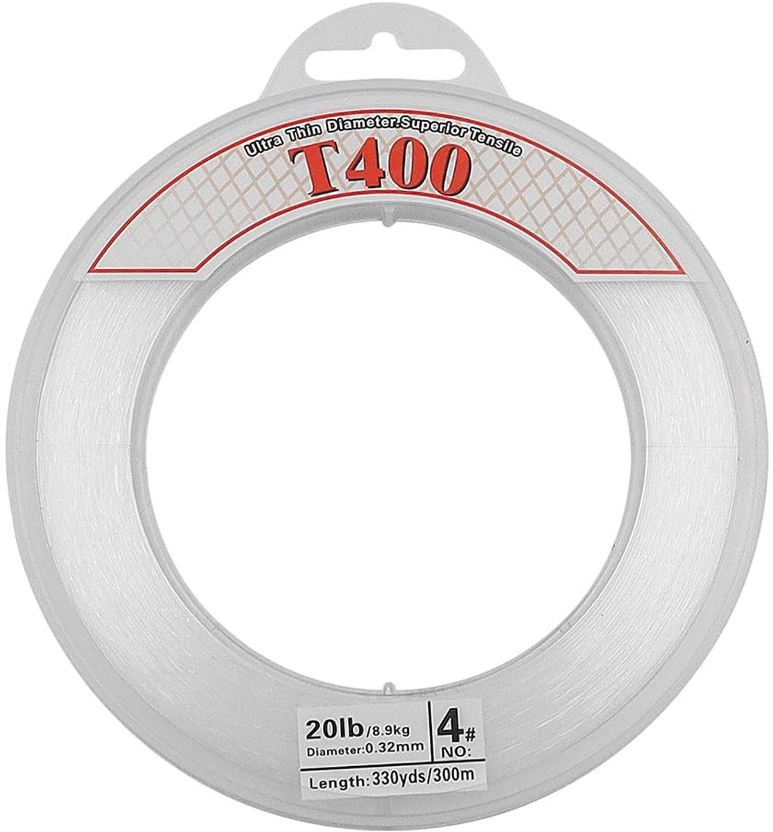 Jhubersproducts - 300 meter vislijn - Monofilament nylon vislijn - Ondoorzichtige vislijn - Wit - Duurzaam en sterk - Perfect voor zeevissen - 0,33 mm