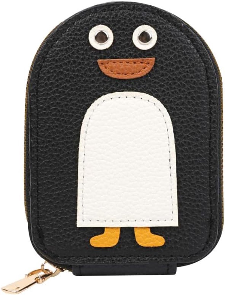 VHV - Pasjeshouder - Creditcardhouder - Portemonnee - Pasjeshouder met rits - Pinguïn vorm - Accordeon ontwerp - 11 vakken - Compact - Cadeau idee - Zwart